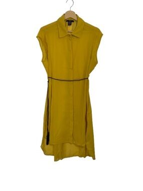 DIMRI Mustard Sheer Shirt Dress - Plus Size 2X
